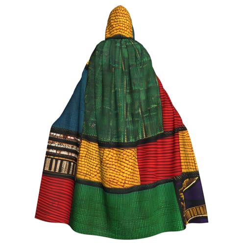 ASSORT Patchwork-Umhang im afrikanischen Stil, Uni, Erwachsene, mit Kapuze, Hexenmantel für Halloween, Cosplay und Vampir-Party ASSORT Patchwork-Umhang im afrikanischen Stil, Uni, Erwachsene, mit Kapuze, Hexenmantel für Halloween, Cosplay und Vampir-Party von ASSORT