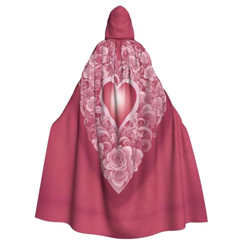 ASSORT Romantischer Herz-Umhang mit Kapuze, Hexenmantel, Uni, Erwachsene, für Halloween, Cosplay und Vampirparty von ASSORT