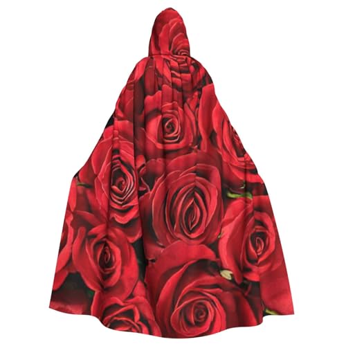 ASSORT Rote Rose Uni Erwachsene Umhang Kapuzenumhang Hexe Robe für Halloween, Cosplay und Vampirparty von ASSORT