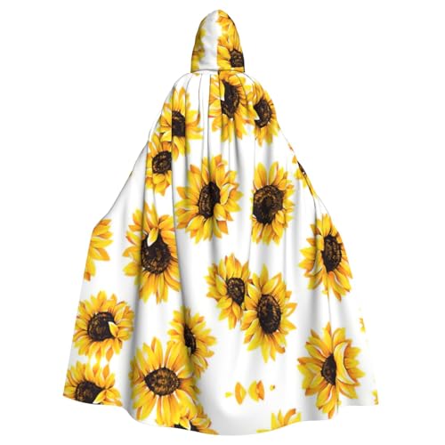 ASSORT Sonnenblume Uni Erwachsene Umhang Kapuzenumhang Hexe Robe für Halloween, Cosplay und Vampirparty von ASSORT
