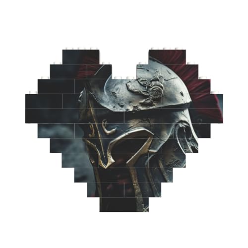 ASSORT Spartanischer Kriegerhelm-Druck, Baustein-Puzzle, herzförmig, personalisierbar, Valentinstagsgeschenke ASSORT Spartanischer Kriegerhelm-Druck, Baustein-Puzzle, herzförmig, personalisierbar, Valentinstagsgeschenke von ASSORT