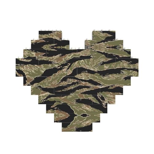 ASSORT Tiger Stripe Camo Print Baustein-Puzzle Herzform, personalisierbar, Valentinstagsgeschenke ASSORT Tiger Stripe Camo Print Baustein-Puzzle Herzform, personalisierbar, Valentinstagsgeschenke von ASSORT