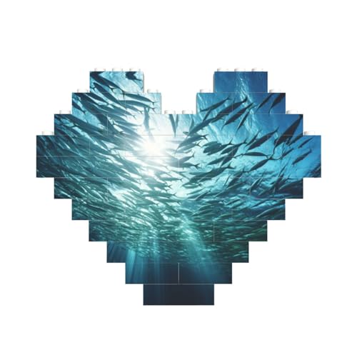 ASSORT Unterwasserfisch-Druck-Baustein-Puzzle in Herzform, personalisierbar, Valentinstagsgeschenke ASSORT Unterwasserfisch-Druck-Baustein-Puzzle in Herzform, personalisierbar, Valentinstagsgeschenke von ASSORT