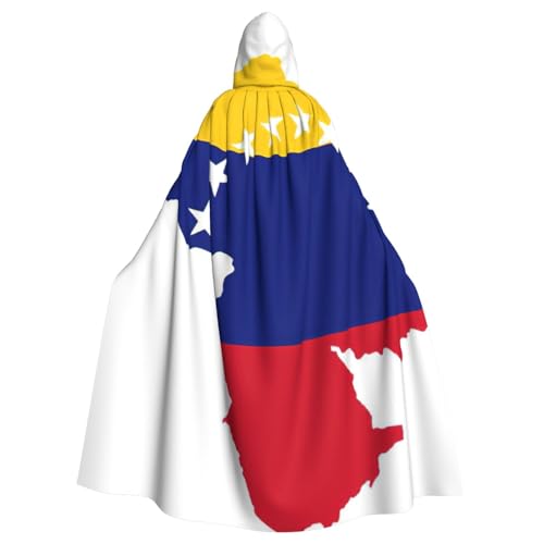 ASSORT Venezuela-Flagge, Uni-Umhang mit Kapuze, Hexenmantel für Halloween, Cosplay und Vampirparty von ASSORT