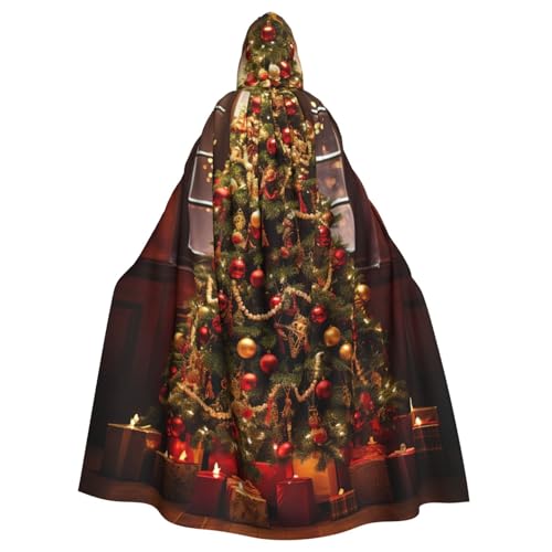 ASSORT Weihnachtsbaum-Umhang mit Kapuze, Hexenmantel, Uni, Erwachsene, für Halloween, Cosplay und Vampirparty von ASSORT