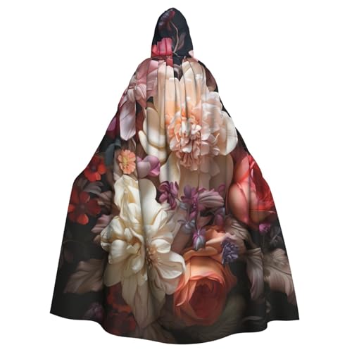 ASSORT Wunderschöner Blumen-Umhang mit Kapuze, Hexenmantel für Halloween, Cosplay und Vampir-Party von ASSORT
