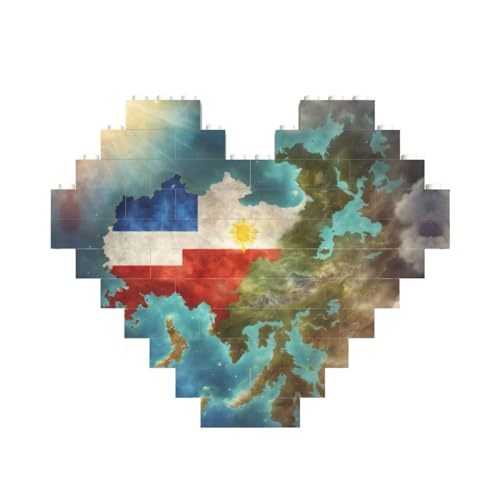 Abstrakte Cartoon-Flagge der Philippinischen Flagge, Kartendruck, Baustein-Puzzle, herzförmig, personalisierbar, Valentinstagsgeschenke Abstrakte Cartoon-Flagge der Philippinischen Flagge, Kartendruck, Baustein-Puzzle, herzförmig, personalisierbar, Valentinstagsgeschenke von ASSORT