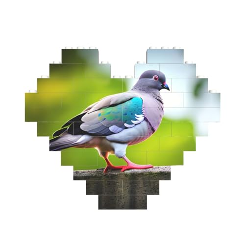 Cartoon-Tauben-Druck, Baustein-Puzzle, herzförmig, personalisierbar, Valentinstagsgeschenke Cartoon-Tauben-Druck, Baustein-Puzzle, herzförmig, personalisierbar, Valentinstagsgeschenke von ASSORT