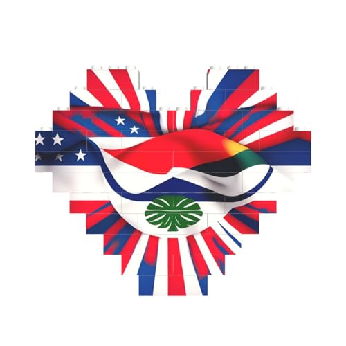 Costa Rica-Flaggen-Druck, Baustein-Puzzle, herzförmig, personalisierbar, Valentinstagsgeschenk Costa Rica-Flaggen-Druck, Baustein-Puzzle, herzförmig, personalisierbar, Valentinstagsgeschenk von ASSORT