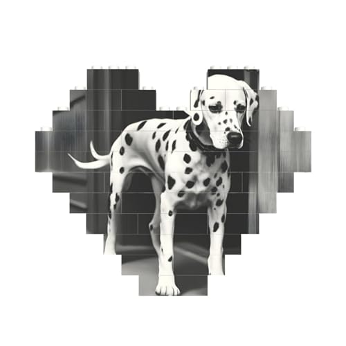 Dalmatiner-Druck, Baustein-Puzzle, herzförmig, personalisierbar, Valentinstagsgeschenke Dalmatiner-Druck, Baustein-Puzzle, herzförmig, personalisierbar, Valentinstagsgeschenke von ASSORT
