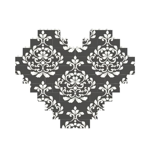 Damastmuster-Druck, Baustein-Puzzle, herzförmig, personalisierbar, Valentinstagsgeschenke Damastmuster-Druck, Baustein-Puzzle, herzförmig, personalisierbar, Valentinstagsgeschenke von ASSORT