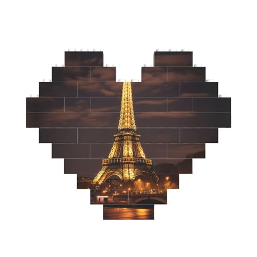 Eiffelturm-Druck, Baustein-Puzzle, herzförmig, personalisierbar, Valentinstagsgeschenke Eiffelturm-Druck, Baustein-Puzzle, herzförmig, personalisierbar, Valentinstagsgeschenke von ASSORT