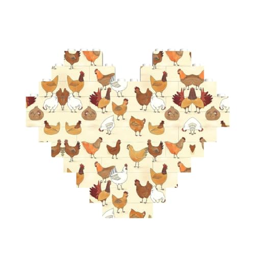 Eine Brut von Hühnern, Baustein-Puzzle, herzförmig, personalisierbar, Valentinstagsgeschenk Eine Brut von Hühnern, Baustein-Puzzle, herzförmig, personalisierbar, Valentinstagsgeschenk von ASSORT