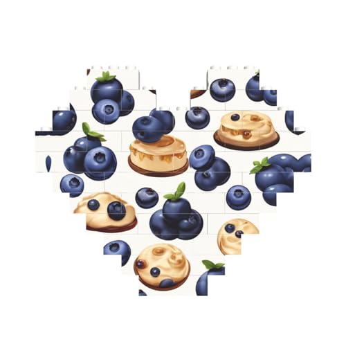Essen aus Blaubeer-Druck, Baustein-Puzzle, herzförmig, personalisierbar, Valentinstagsgeschenke Essen aus Blaubeer-Druck, Baustein-Puzzle, herzförmig, personalisierbar, Valentinstagsgeschenke von ASSORT