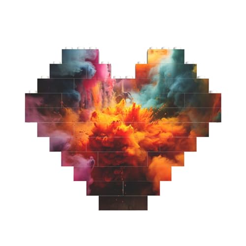 Farbiges Pulver, Explosionsdruck, Baustein-Puzzle, herzförmig, personalisierbar, Valentinstagsgeschenke Farbiges Pulver, Explosionsdruck, Baustein-Puzzle, herzförmig, personalisierbar, Valentinstagsgeschenke von ASSORT