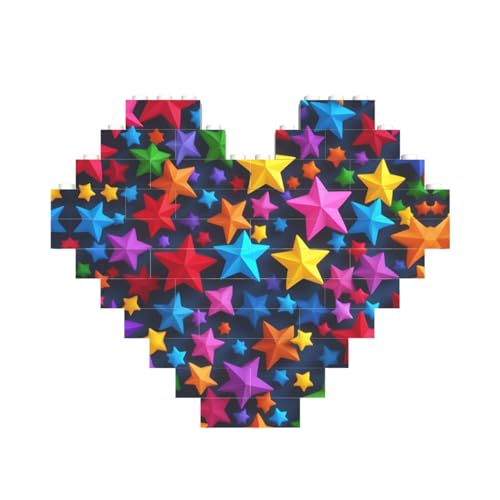 Farbstern-Druck, Baustein-Puzzle, herzförmig, personalisierbar, Valentinstagsgeschenk Farbstern-Druck, Baustein-Puzzle, herzförmig, personalisierbar, Valentinstagsgeschenk von ASSORT