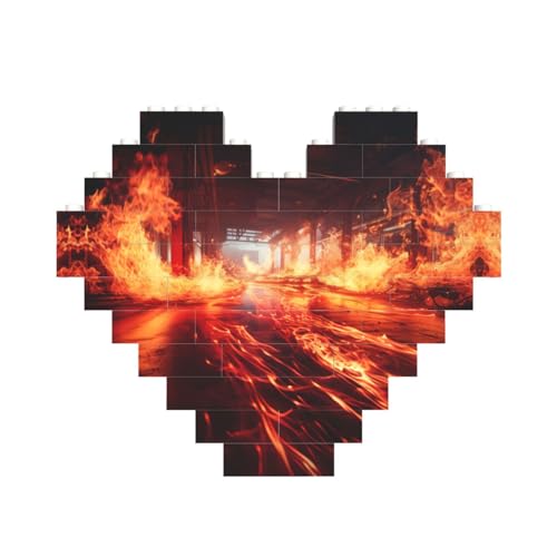 FireBrick Print Baustein-Puzzle in Herzform, personalisierbar, Valentinstagsgeschenke von ASSORT