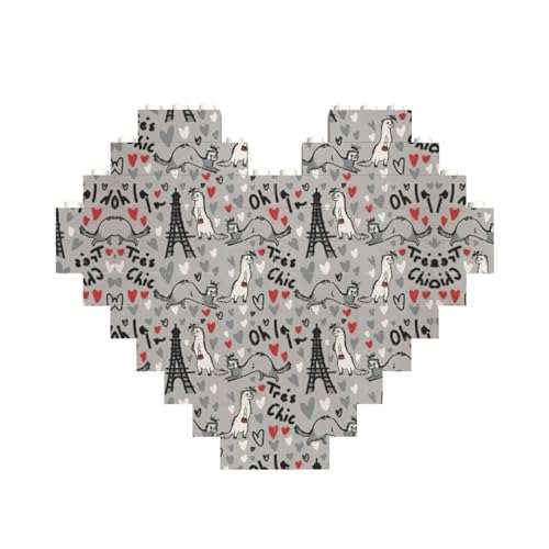 Französisches Modell, Frettchen, Druck, Baustein-Puzzle, herzförmig, personalisierbar, Valentinstagsgeschenke Französisches Modell, Frettchen, Druck, Baustein-Puzzle, herzförmig, personalisierbar, Valentinstagsgeschenke von ASSORT