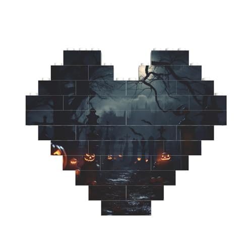 Gruseliger Halloween-Druck, Baustein-Puzzle, herzförmig, personalisierbar, Valentinstagsgeschenke Gruseliger Halloween-Druck, Baustein-Puzzle, herzförmig, personalisierbar, Valentinstagsgeschenke von ASSORT