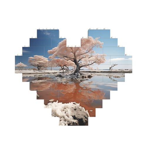 Himmel durch den Baum Druck Baustein-Puzzle Herzform, personalisierbar, Valentinstagsgeschenke von ASSORT