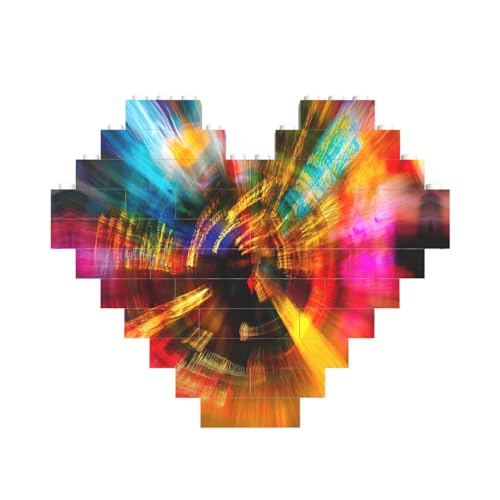 Hippie-Muster-Druck, Baustein-Puzzle, herzförmig, personalisierbar, Valentinstagsgeschenke Hippie-Muster-Druck, Baustein-Puzzle, herzförmig, personalisierbar, Valentinstagsgeschenke von ASSORT