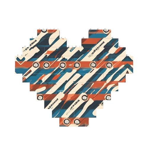Hockeyschläger-Druck, Baustein-Puzzle, herzförmig, personalisierbar, Valentinstagsgeschenke Hockeyschläger-Druck, Baustein-Puzzle, herzförmig, personalisierbar, Valentinstagsgeschenke von ASSORT