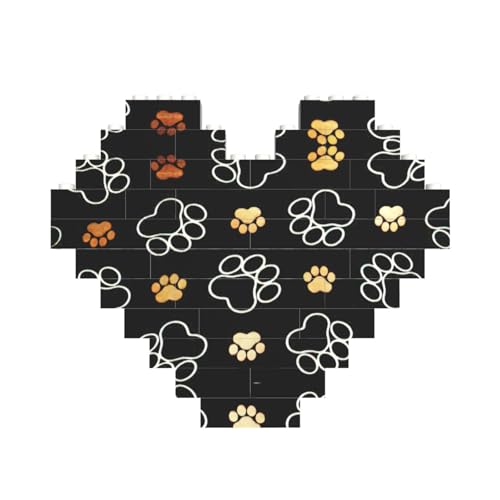Hundepfotenabdrücke, Baustein-Puzzle, herzförmig, personalisierbar, Valentinstagsgeschenk Hundepfotenabdrücke, Baustein-Puzzle, herzförmig, personalisierbar, Valentinstagsgeschenk von ASSORT