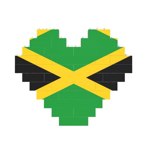 Jamaika-Flagge, Druck, Baustein-Puzzle, herzförmig, personalisierbar, Valentinstagsgeschenk Jamaika-Flagge, Druck, Baustein-Puzzle, herzförmig, personalisierbar, Valentinstagsgeschenk von ASSORT