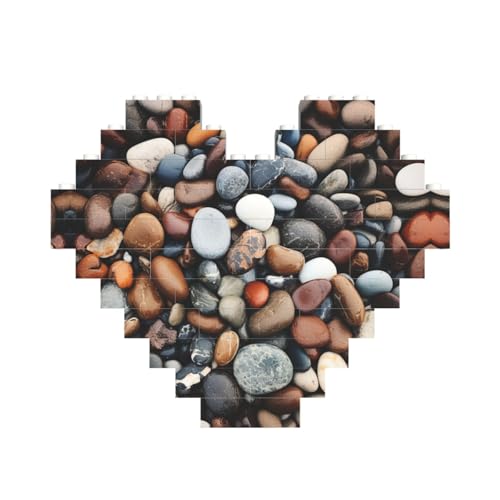 Kieselstein-Druck, Baustein-Puzzle, herzförmig, personalisierbar, Valentinstagsgeschenke Kieselstein-Druck, Baustein-Puzzle, herzförmig, personalisierbar, Valentinstagsgeschenke von ASSORT