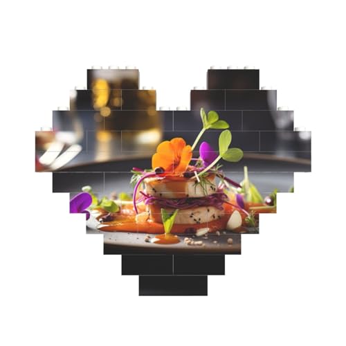Lebensmittelfotografie-Druck, Baustein-Puzzle, herzförmig, personalisierbar, Valentinstagsgeschenke Lebensmittelfotografie-Druck, Baustein-Puzzle, herzförmig, personalisierbar, Valentinstagsgeschenke von ASSORT