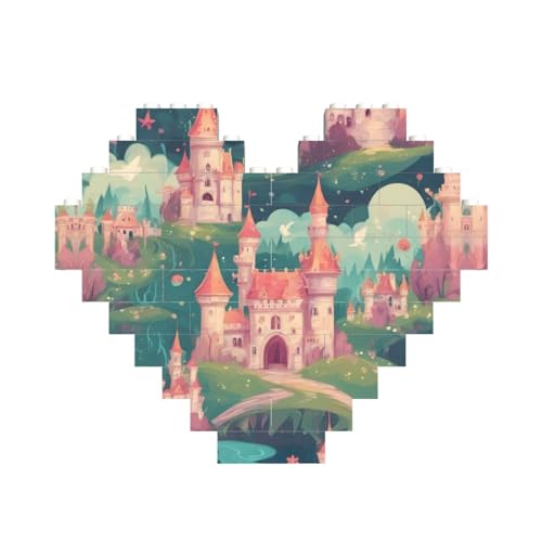 Magisches Märchenschloss, Baustein-Puzzle, herzförmig, personalisierbar, Valentinstagsgeschenke Magisches Märchenschloss, Baustein-Puzzle, herzförmig, personalisierbar, Valentinstagsgeschenke von ASSORT