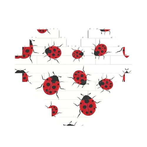 Marienkäfer-Druck, Baustein-Puzzle, herzförmig, personalisierbar, Valentinstagsgeschenke Marienkäfer-Druck, Baustein-Puzzle, herzförmig, personalisierbar, Valentinstagsgeschenke von ASSORT