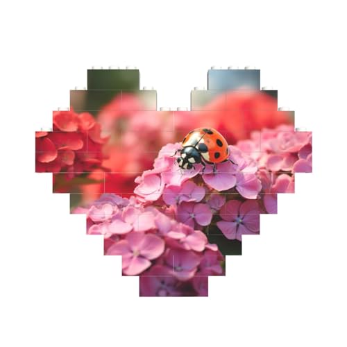 Marienkäfer-Druck, Baustein-Puzzle, herzförmig, personalisierbar, Valentinstagsgeschenke Marienkäfer-Druck, Baustein-Puzzle, herzförmig, personalisierbar, Valentinstagsgeschenke von ASSORT