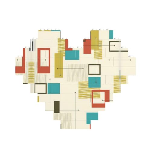 Mid Century Modern Print Building Brick Block Puzzle Heart Shaped, Personalized Custom Valentine's Day Gifts Mid Century Modern Print Building Brick Block Puzzle Heart Shaped, Personalized Custom Valentine's Day Gifts von ASSORT