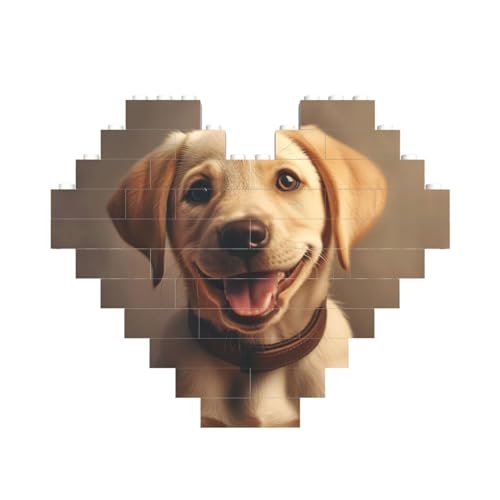 Niedlicher Labrador-Hunde-Druck, Baustein-Puzzle, herzförmig, personalisierbar, Valentinstagsgeschenk Niedlicher Labrador-Hunde-Druck, Baustein-Puzzle, herzförmig, personalisierbar, Valentinstagsgeschenk von ASSORT