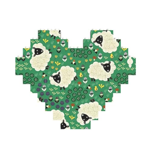 Niedliches Cartoon-Schaf-Druck, Baustein-Puzzle, herzförmig, personalisierbar, Valentinstagsgeschenke Niedliches Cartoon-Schaf-Druck, Baustein-Puzzle, herzförmig, personalisierbar, Valentinstagsgeschenke von ASSORT