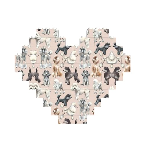 Oodles of Poodles Druck-Baustein-Puzzle, herzförmig, personalisierbar, Valentinstagsgeschenk Oodles of Poodles Druck-Baustein-Puzzle, herzförmig, personalisierbar, Valentinstagsgeschenk von ASSORT