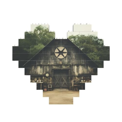 Scheunentür-Druck, Baustein-Puzzle, herzförmig, personalisierbar, Valentinstagsgeschenke Scheunentür-Druck, Baustein-Puzzle, herzförmig, personalisierbar, Valentinstagsgeschenke von ASSORT