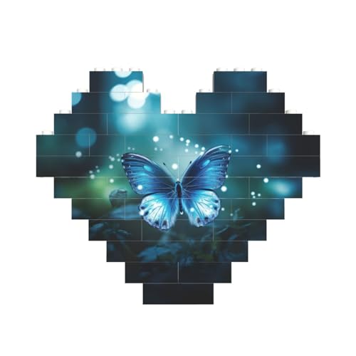 Schmetterling Mondlicht Druck Baustein Block Puzzle Herzform Personalisierte Individuelle Valentinstag Geschenke von ASSORT