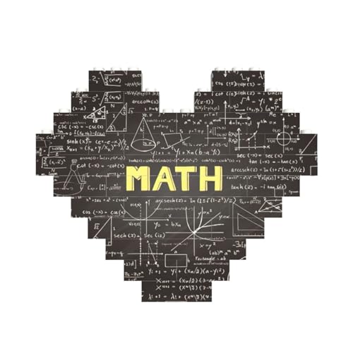 Schulmathematik-Druck, Baustein-Puzzle, herzförmig, personalisierbar, Valentinstagsgeschenke Schulmathematik-Druck, Baustein-Puzzle, herzförmig, personalisierbar, Valentinstagsgeschenke von ASSORT