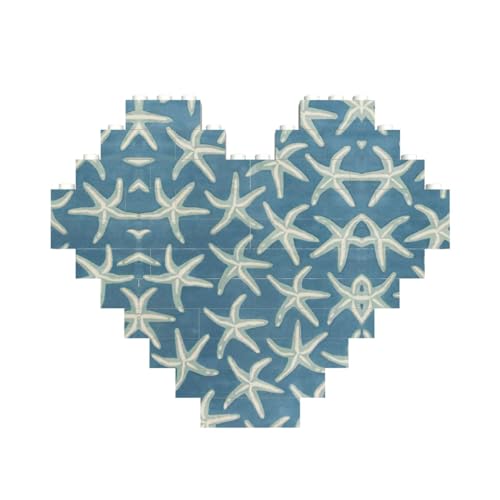 Seestern Küstenwolle, Druck, Baustein-Puzzle, herzförmig, personalisierbar, Valentinstagsgeschenke Seestern Küstenwolle, Druck, Baustein-Puzzle, herzförmig, personalisierbar, Valentinstagsgeschenke von ASSORT