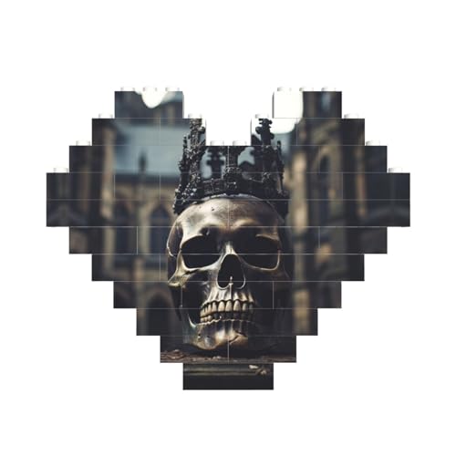 Skelett-Druck, Baustein-Puzzle, herzförmig, personalisierbar, Valentinstagsgeschenke Skelett-Druck, Baustein-Puzzle, herzförmig, personalisierbar, Valentinstagsgeschenke von ASSORT