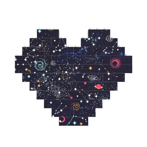 Stern-Konstellationskarten-Druck, Baustein-Puzzle, herzförmig, personalisierbar, Valentinstagsgeschenke Stern-Konstellationskarten-Druck, Baustein-Puzzle, herzförmig, personalisierbar, Valentinstagsgeschenke von ASSORT