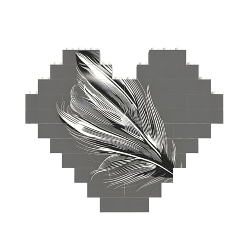 Tanzender Federdruck, Baustein-Puzzle, herzförmig, personalisierbar, Valentinstagsgeschenk von ASSORT