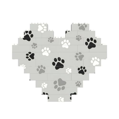 Tierpfotenabdrücke, Baustein-Puzzle, herzförmig, personalisierbar, Valentinstagsgeschenk Tierpfotenabdrücke, Baustein-Puzzle, herzförmig, personalisierbar, Valentinstagsgeschenk von ASSORT