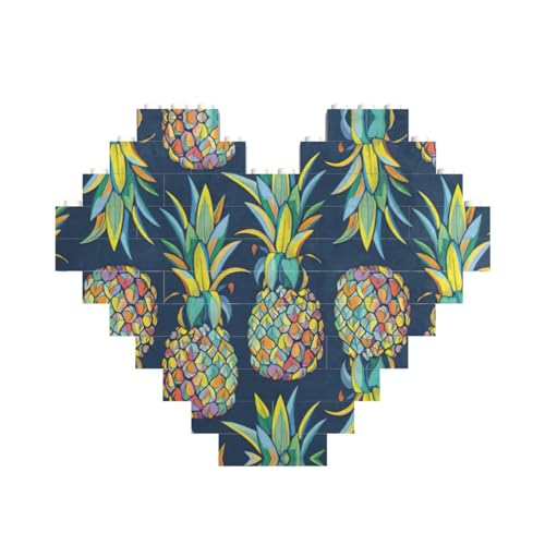 Tropische Früchte Ananas-Druck, Baustein-Puzzle, herzförmig, personalisierbar, Valentinstagsgeschenke Tropische Früchte Ananas-Druck, Baustein-Puzzle, herzförmig, personalisierbar, Valentinstagsgeschenke von ASSORT