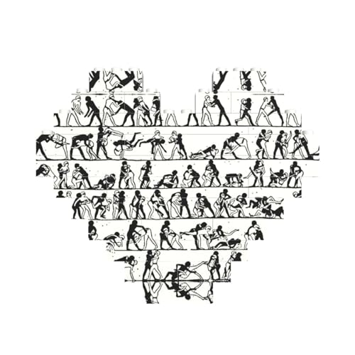 Wrestlers Sports Druck Baustein-Puzzle Herzform, personalisierbar, Valentinstagsgeschenke von ASSORT