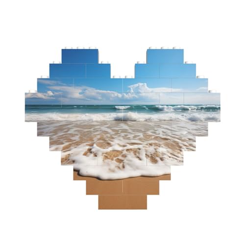 Wunderschöner Meeresdruck, Baustein-Puzzle, herzförmig, personalisierbar, Valentinstagsgeschenk Wunderschöner Meeresdruck, Baustein-Puzzle, herzförmig, personalisierbar, Valentinstagsgeschenk von ASSORT