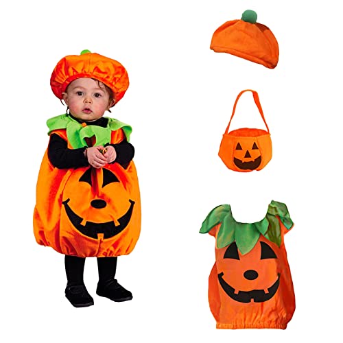 ASSUGO Halloween Kürbis Kostüm für Kinder mit Süßigkeiten Beutel und Hut - Fasching Party Verkleidung für Mädchen und Jungen 3-10 Jahre ASSUGO Halloween Kürbis Kostüm für Kinder mit Süßigkeiten Beutel und Hut - Fasching Party Verkleidung für Mädchen und Jungen 3-10 Jahre von ASSUGO