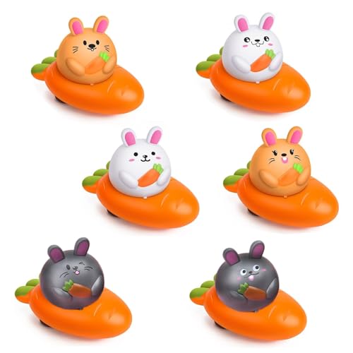 ASSUGO aufziehbare Hasen, 6+6PCS Kinder Ostern Geschenk aufziehspielzeug, ostergeschenke als osternester zum befüllen, Osterhase kleine Geschenke für Kinder Jungen Mädchen von ASSUGO